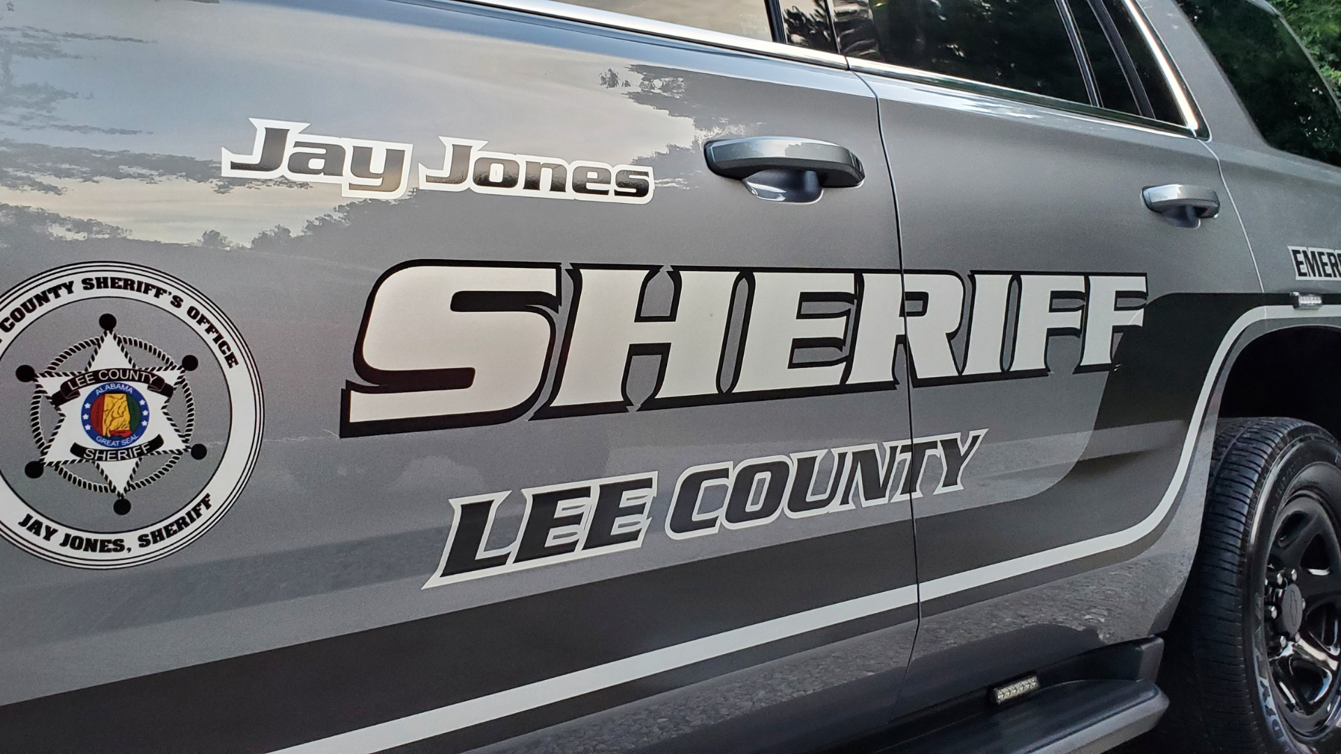 Sheriff Lee County markings on the side of a patrol vehicle