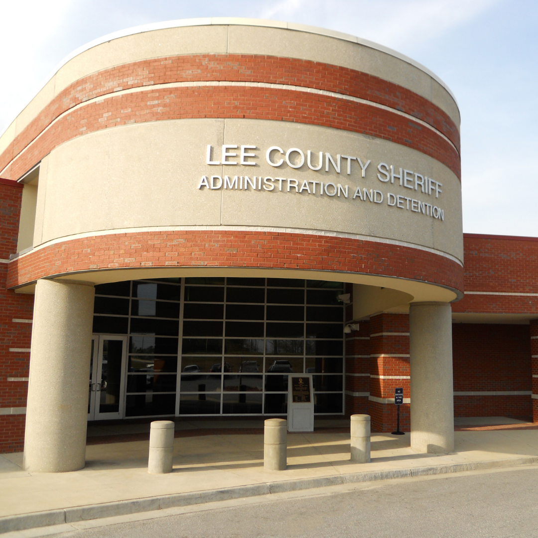 Entrance of the Lee County Sheriff Administration and Detention building